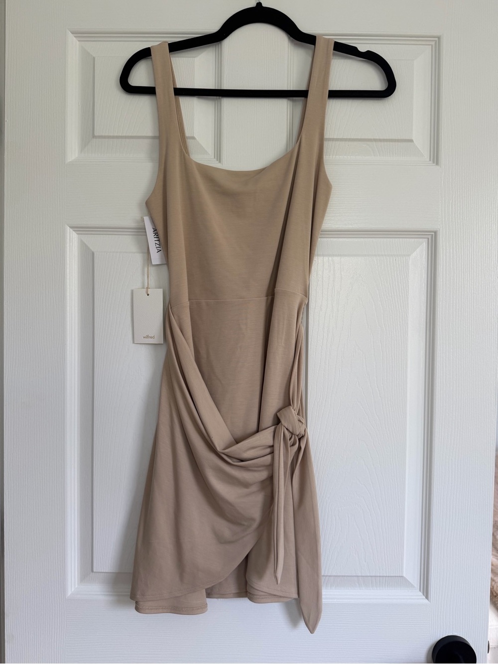 Wilfred Saturn Mini Dress Humus Beige Size M - Picture 2 of 3